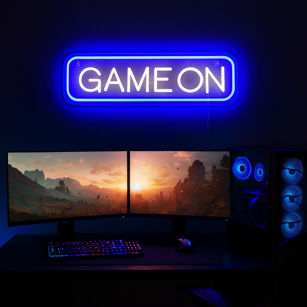 Game On Neon Vegglampe