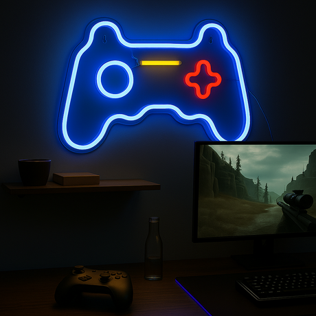 Joystick Neon Vegglampe Blå