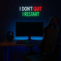 I Don’t Quit I Restart Neon Vegglampe