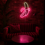 Banana Neon Vegglampe Rosa