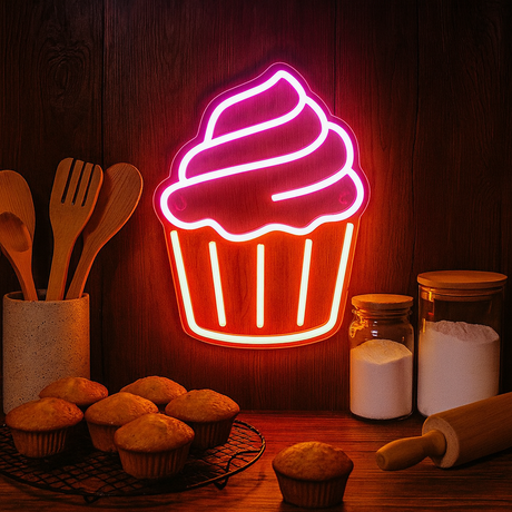 Cupcake Neon Vegglampe