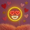Emoji Love Neon Vegglampe