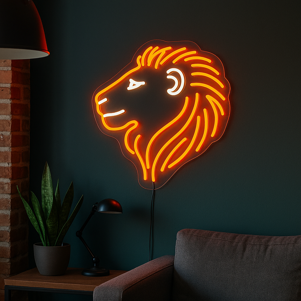 Løve Neon Vegglampe