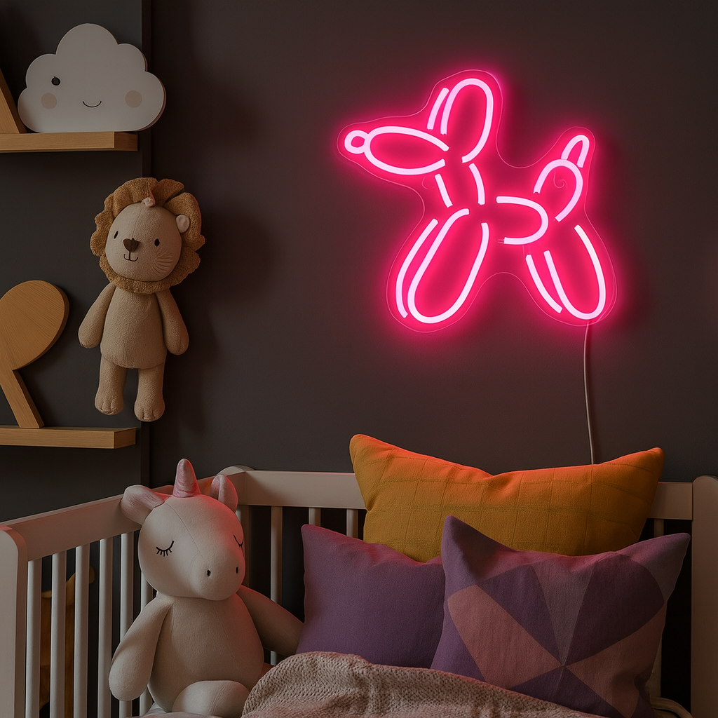 Balloon Animal Neon Vegglampe