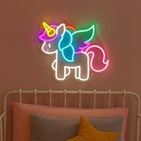 Unicorn Baby Neon Vegglampe