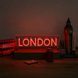 London LED Neon Box Bordlampe