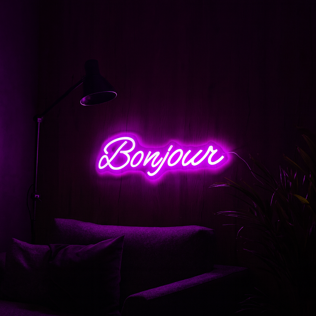 Bonjour Neon Vegglampe