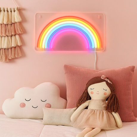 Rainbow Neon Vegglampe