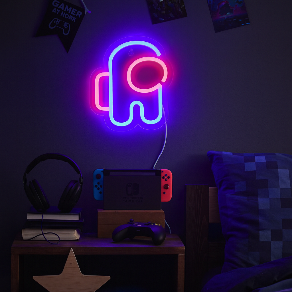 Among us Neon Vegglampe