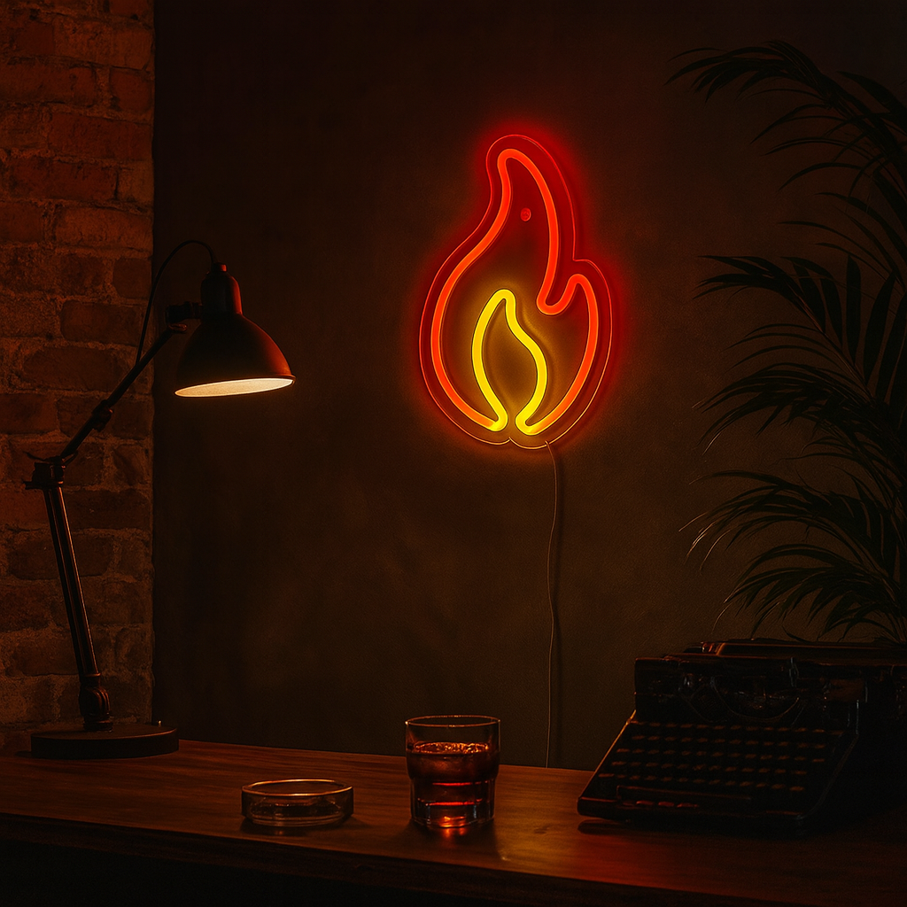 Fire Neon Vegglampe