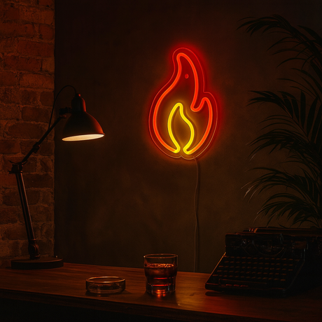 Fire Neon Vegglampe