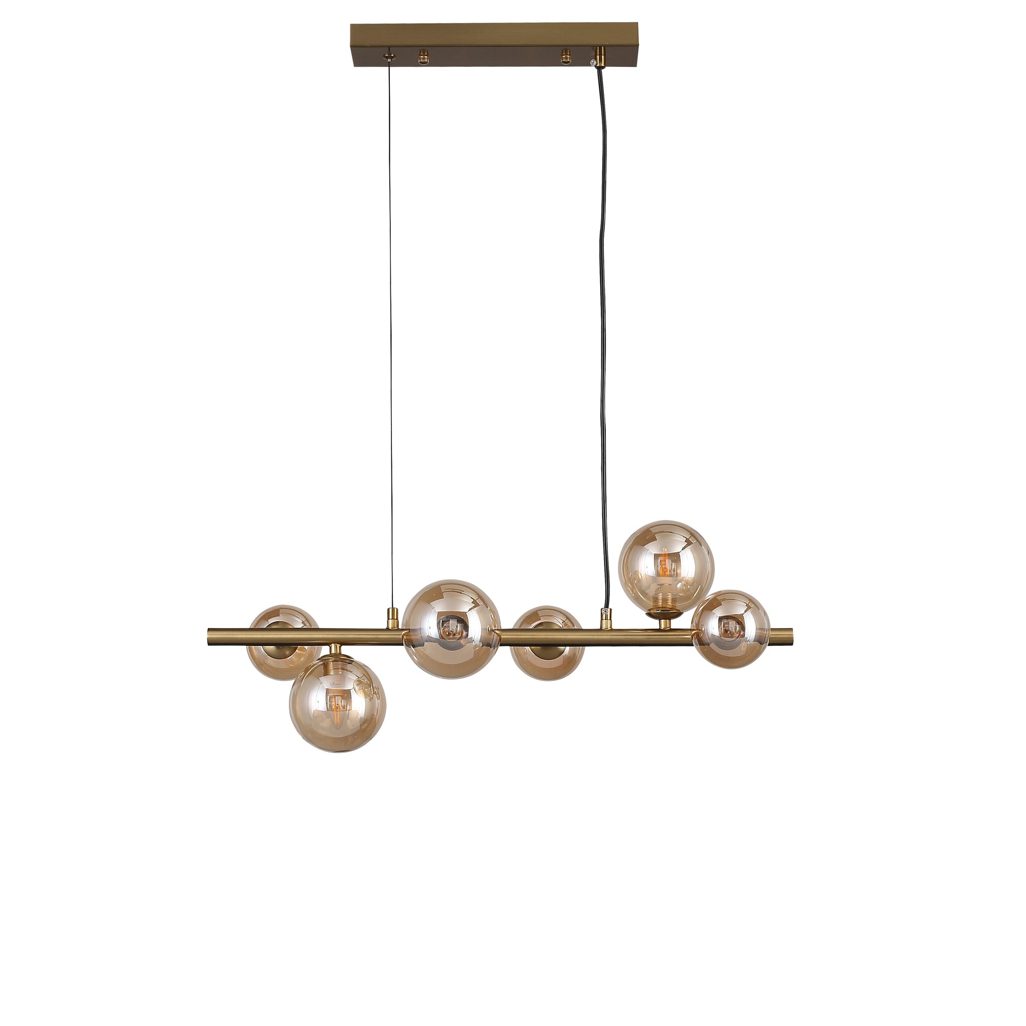 Valencia Langbordslampe 63cm Messing/Amber