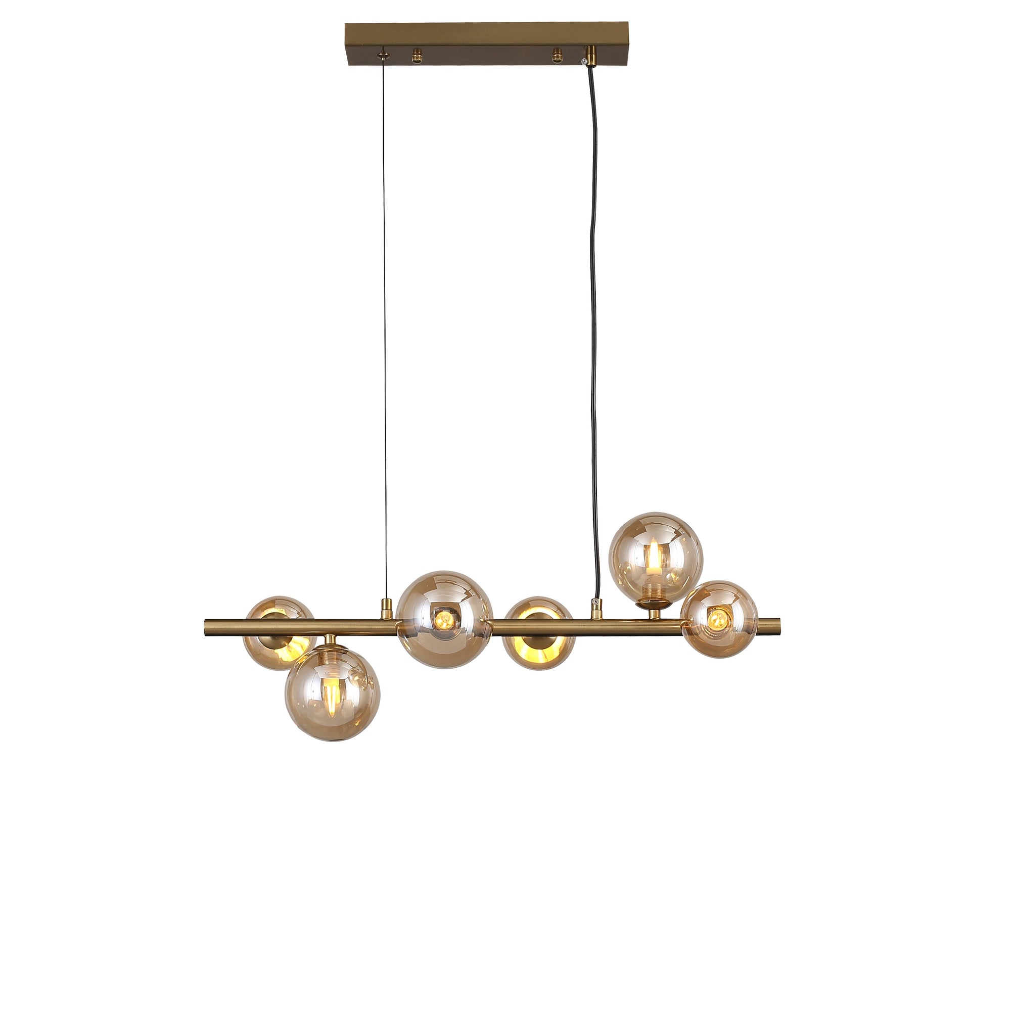 Valencia Langbordslampe 63cm Messing/Amber