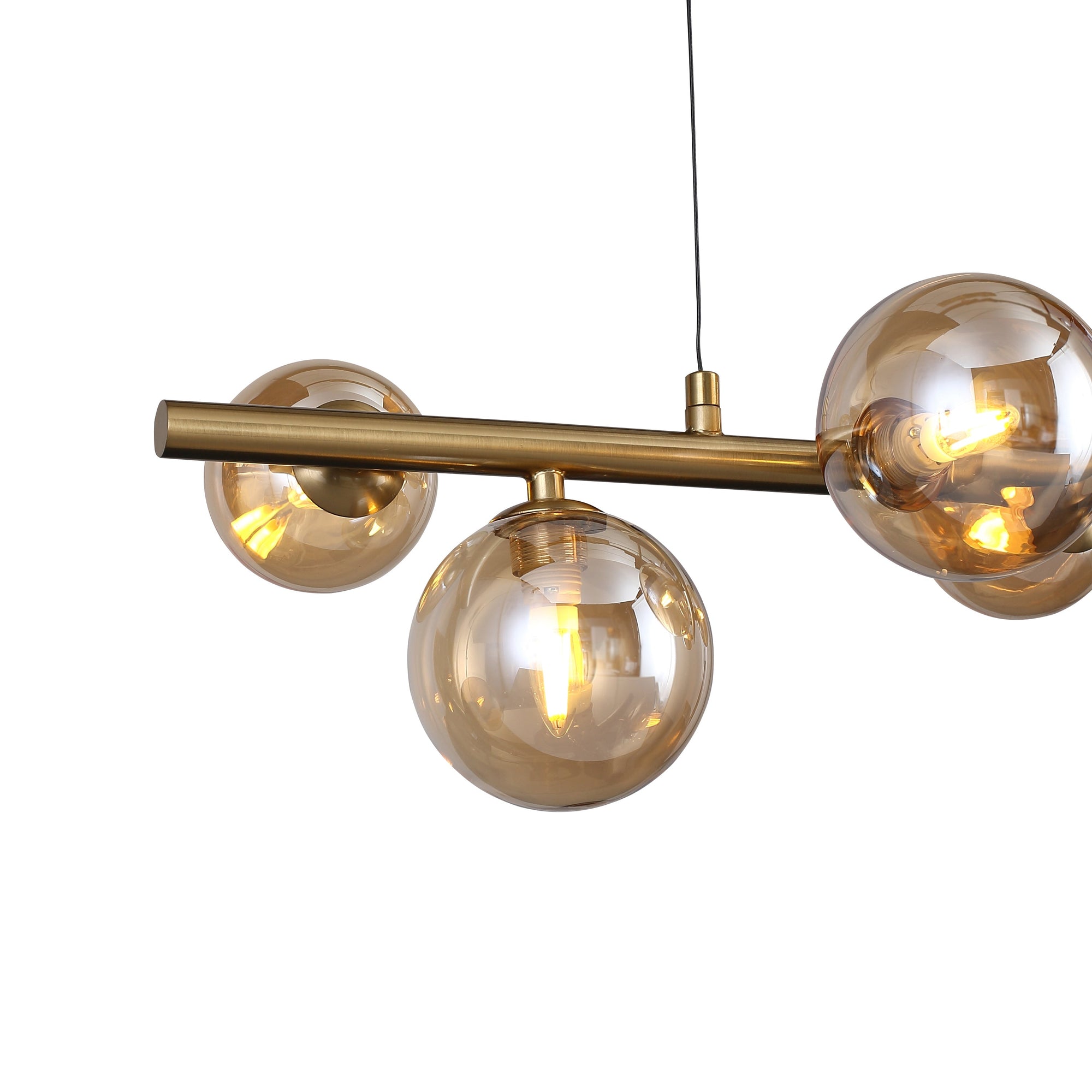 Valencia Langbordslampe 63cm Messing/Amber