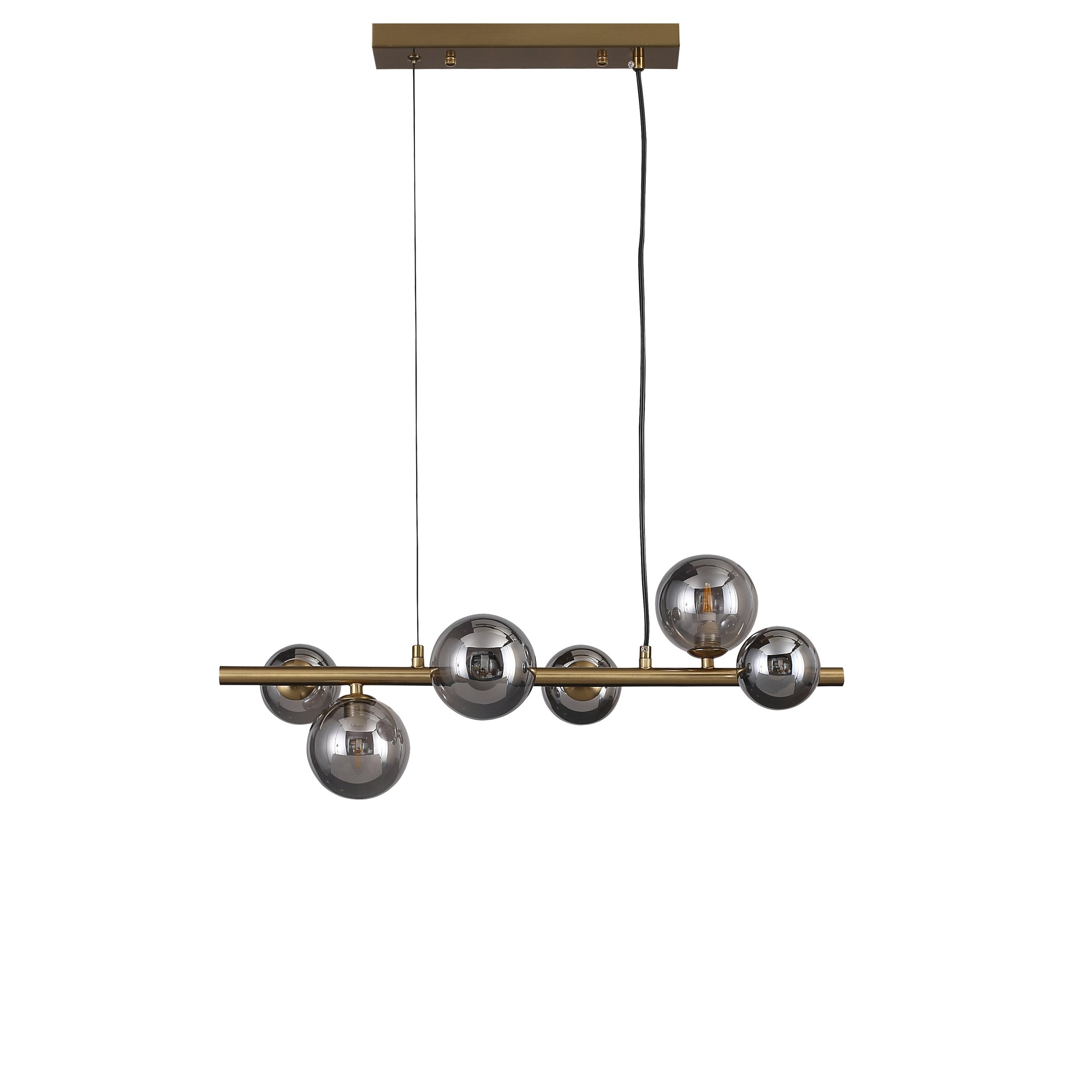 Valencia Langbordslampe 63cm Messing/Smoke
