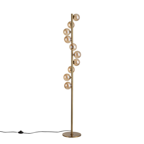 Trento Gulvlampe Messing/Amber