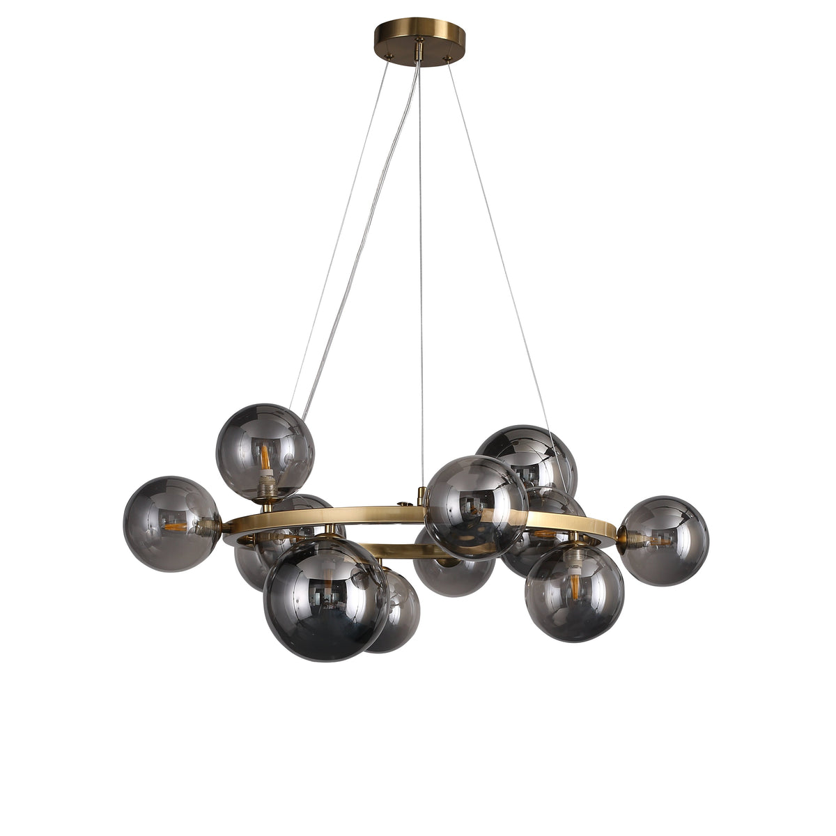 Valencia Lysekrone Messing/Smoke