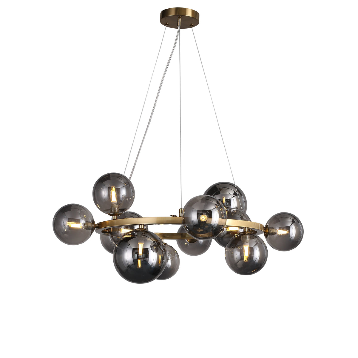 Valencia Lysekrone Messing/Smoke