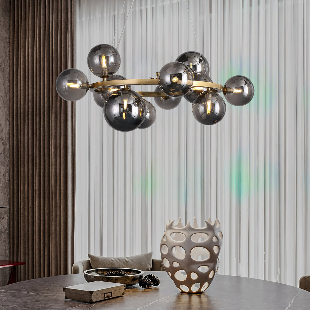 Valencia Lysekrone Messing/Smoke