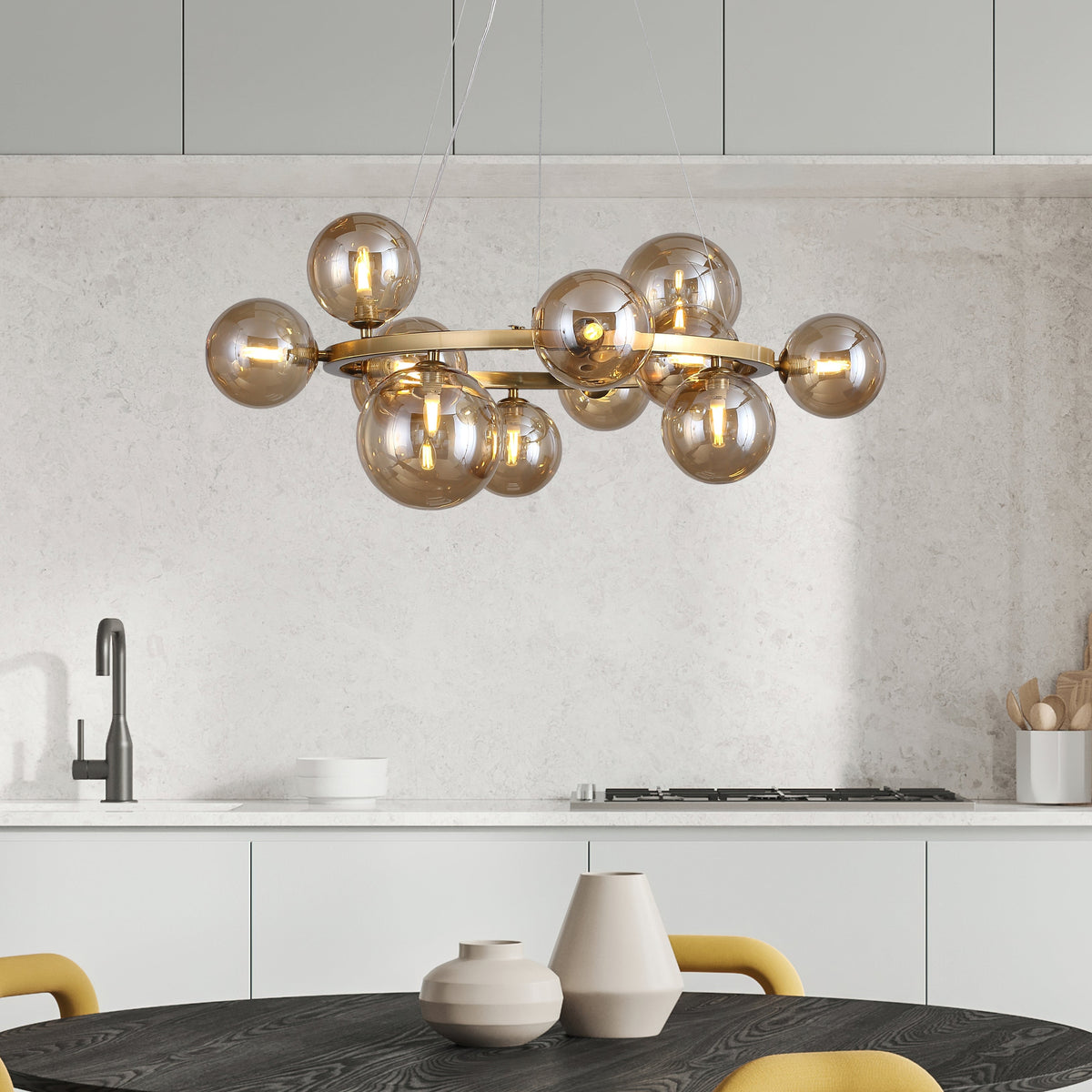 Valencia Lysekrone Messing/Amber