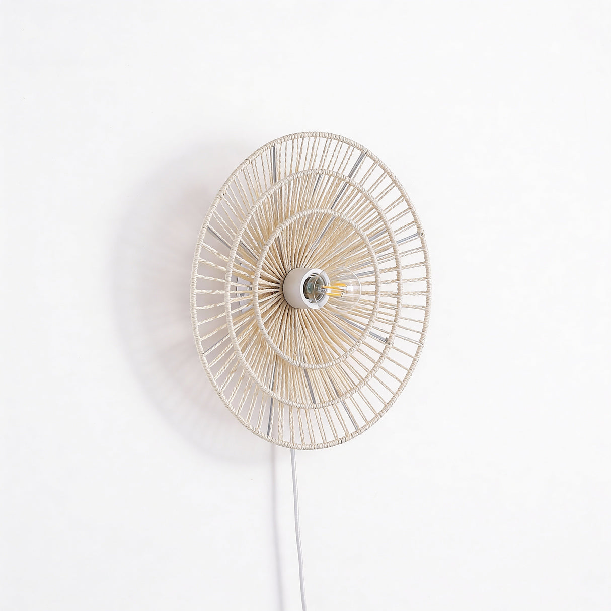 Wave Layer Vegglampe Ø40 Raw White