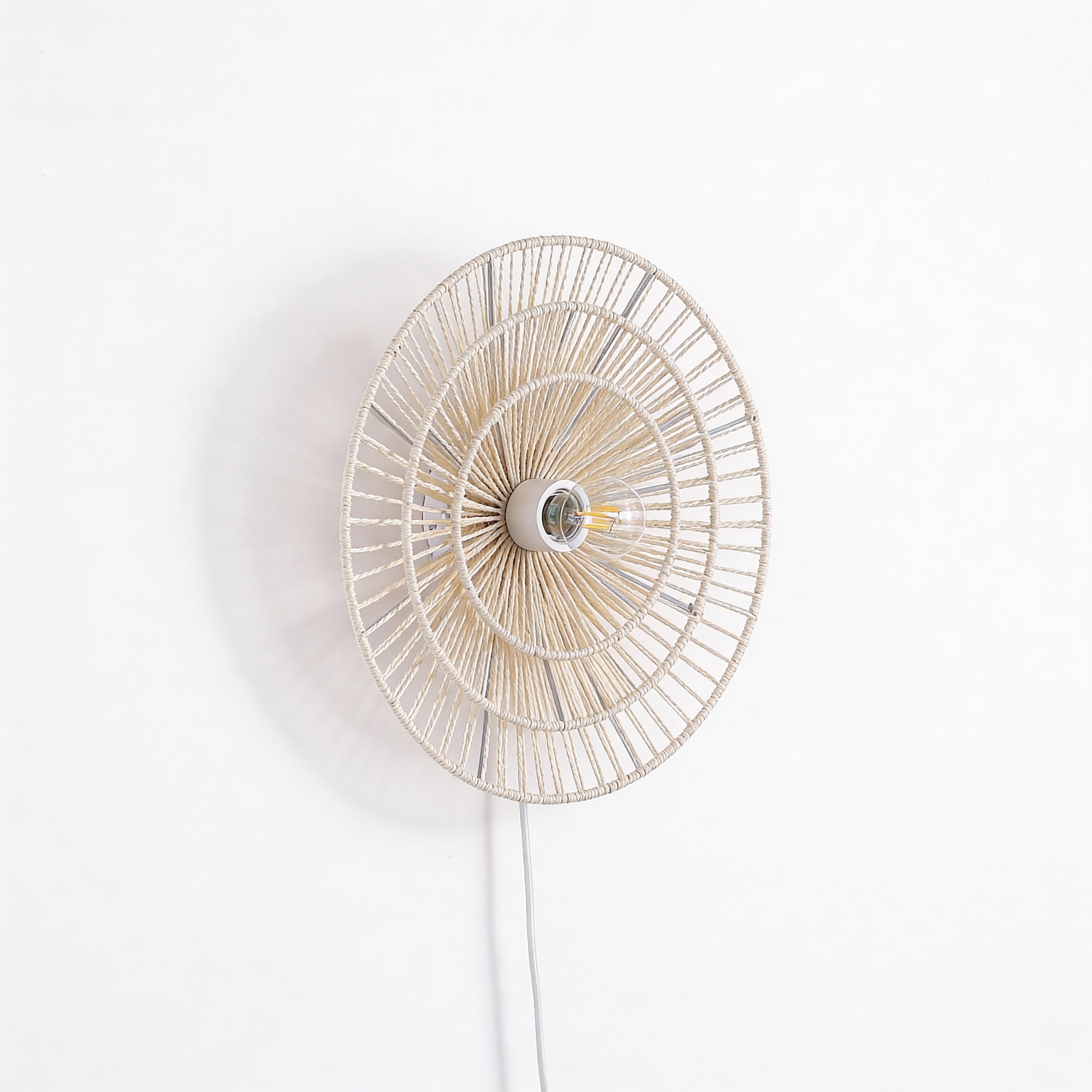 Wave Layer Vegglampe Ø40 Raw White
