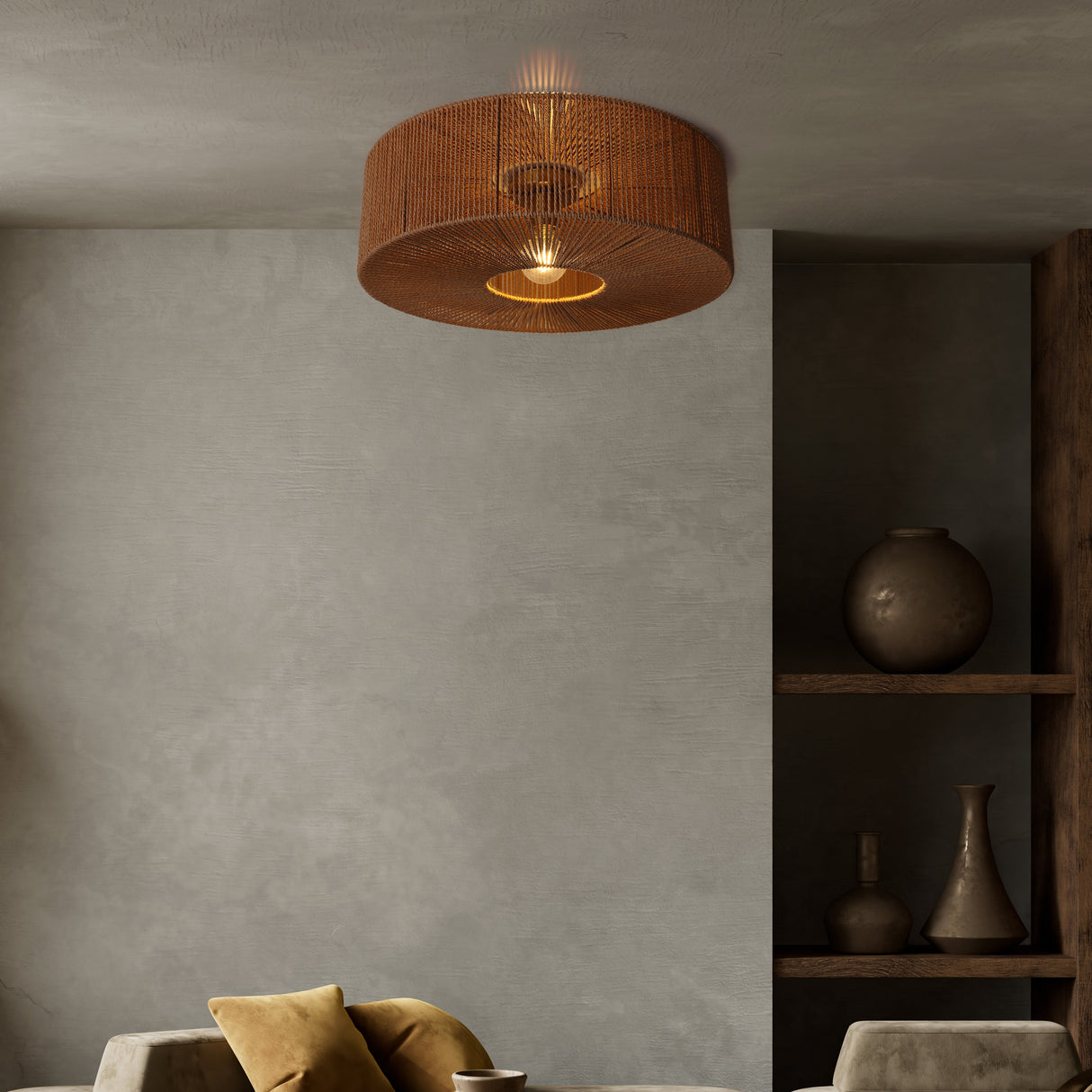 Braided Taklampe Ø60