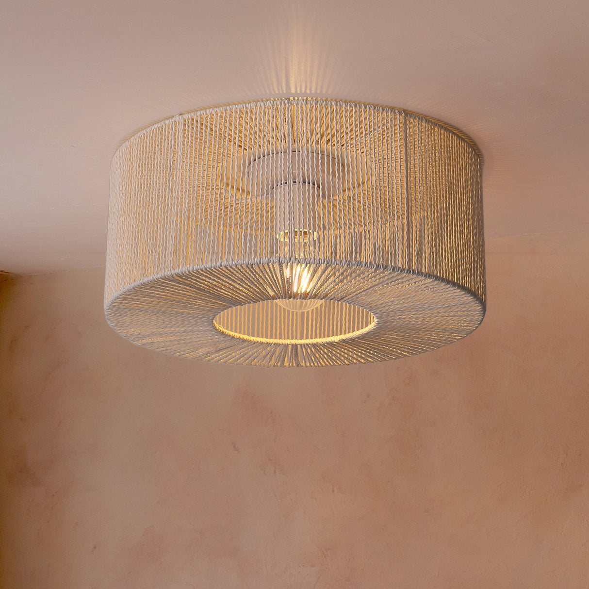 Braided Taklampe Ø46 Raw White