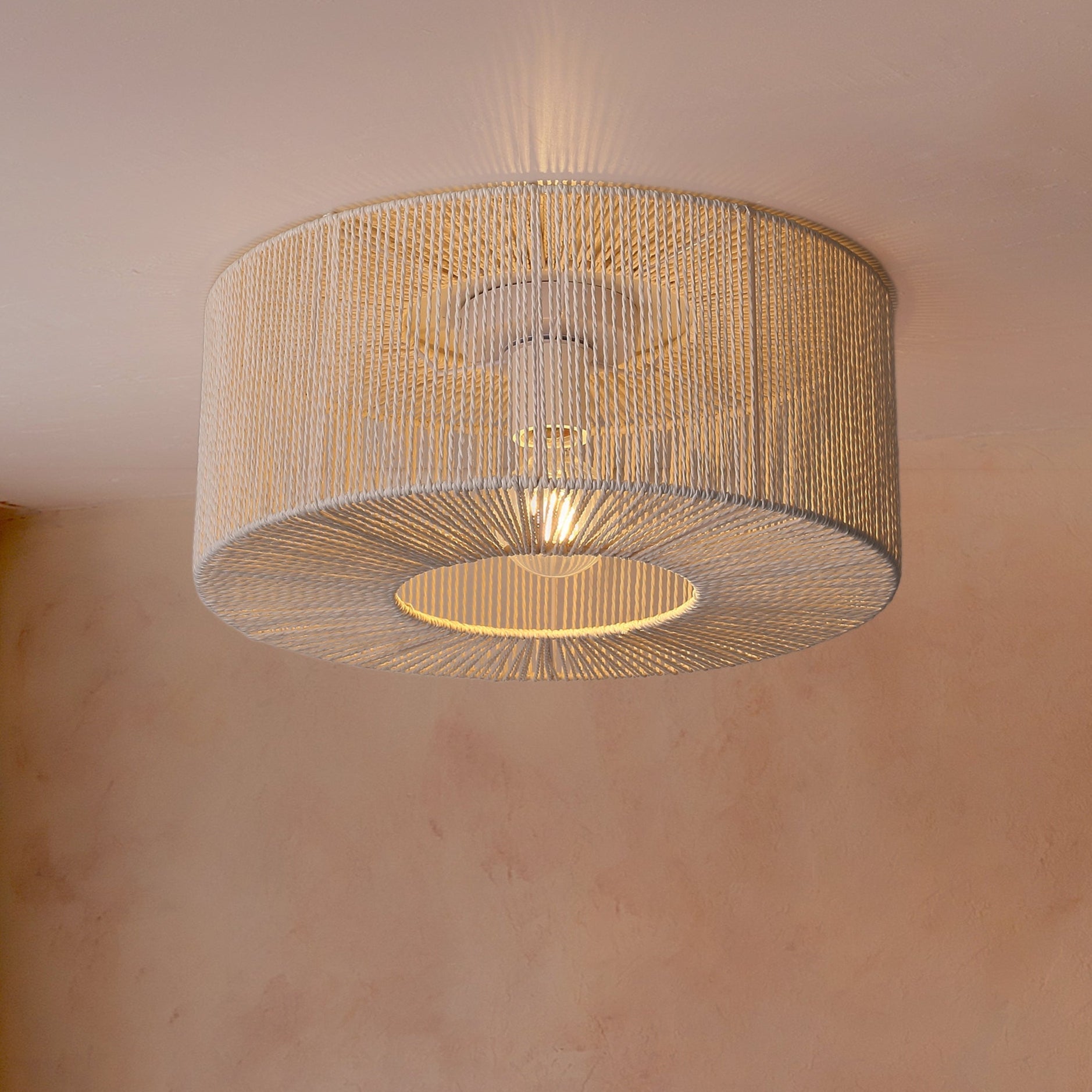 Braided Taklampe Ø46 Raw White