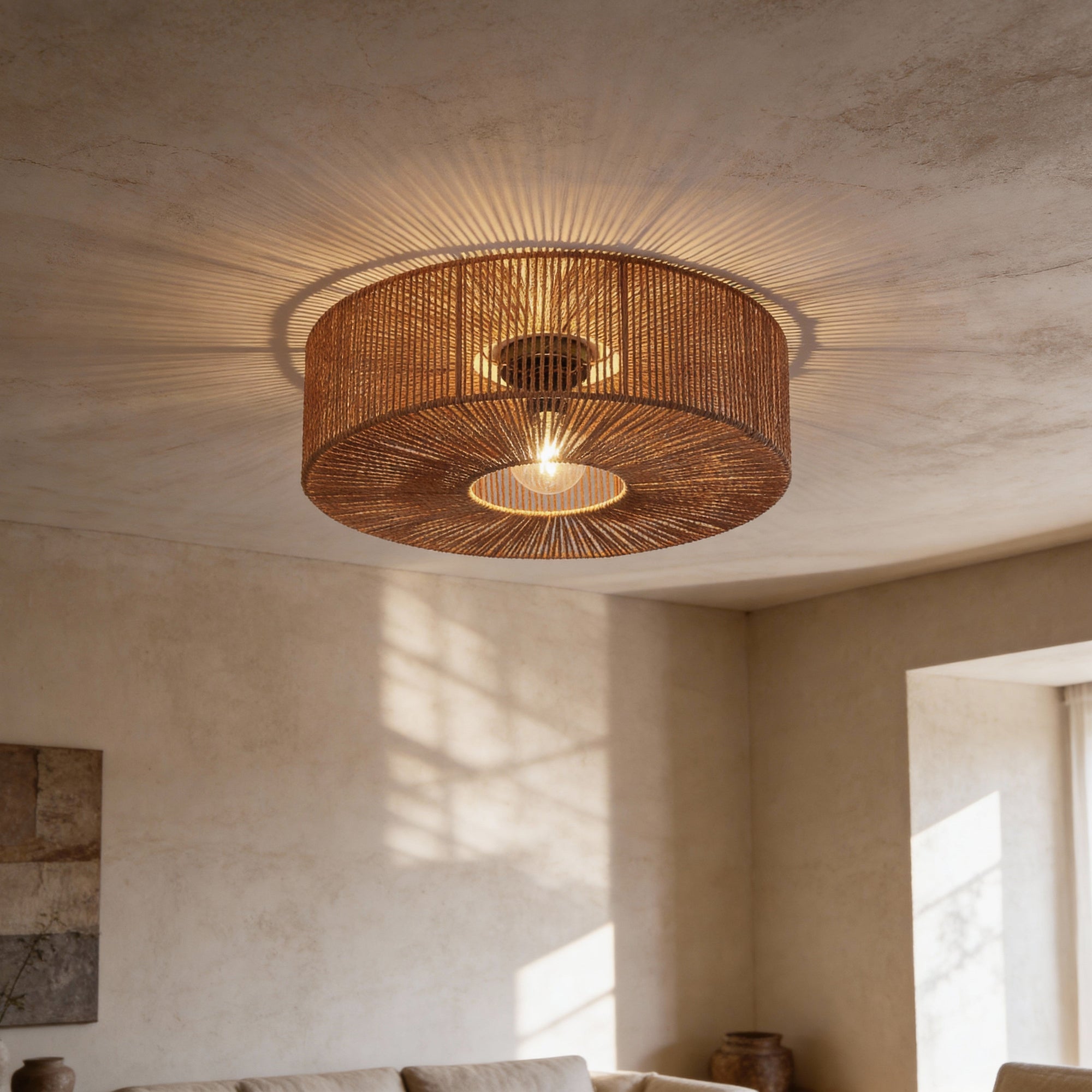 Braided Taklampe Ø60 Earth Red