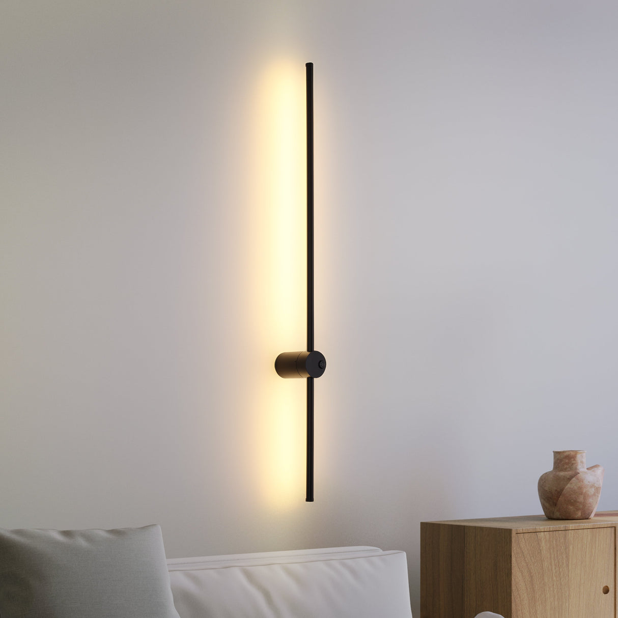 Retta LED Vegglampe Svart 80cm