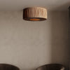 Raffia Taklampe Ø46