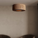 Raffia Taklampe Ø46