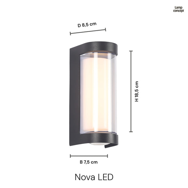 Nova 12W LED IP65 Utendørs Vegglampe
