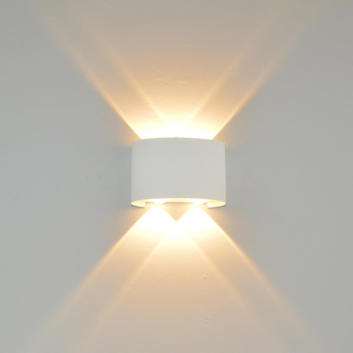 Ortelo 4W 12cm Vägglampa Utomhus Vit-Lampconcept.se