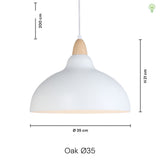 Oak Pendel Ø35 Børstet Messing