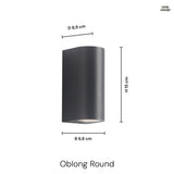 Oblong/Rund Vegglampe Utendørs Svart