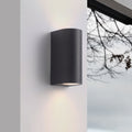 Oblong/Rund Vegglampe Utendørs Svart