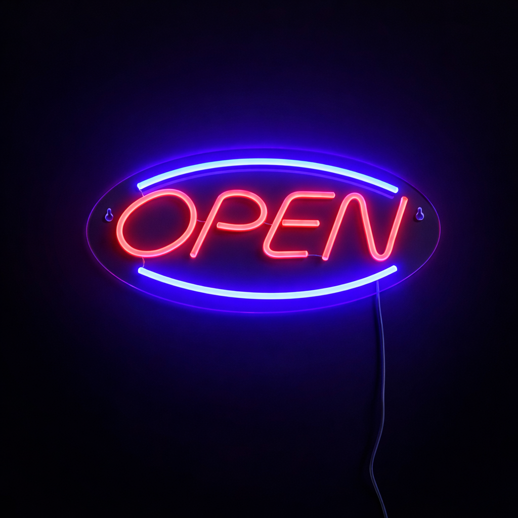 Open Neon Vegglampe