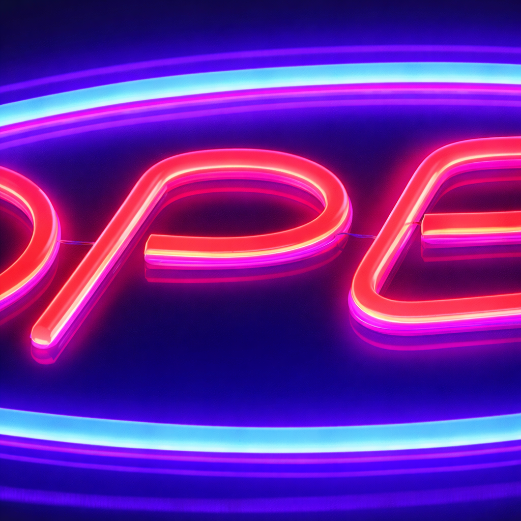 Open Neon Vegglampe
