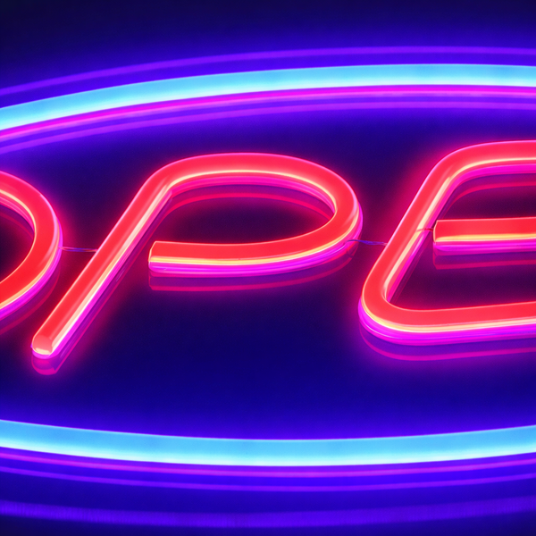 Open Neon Vegglampe