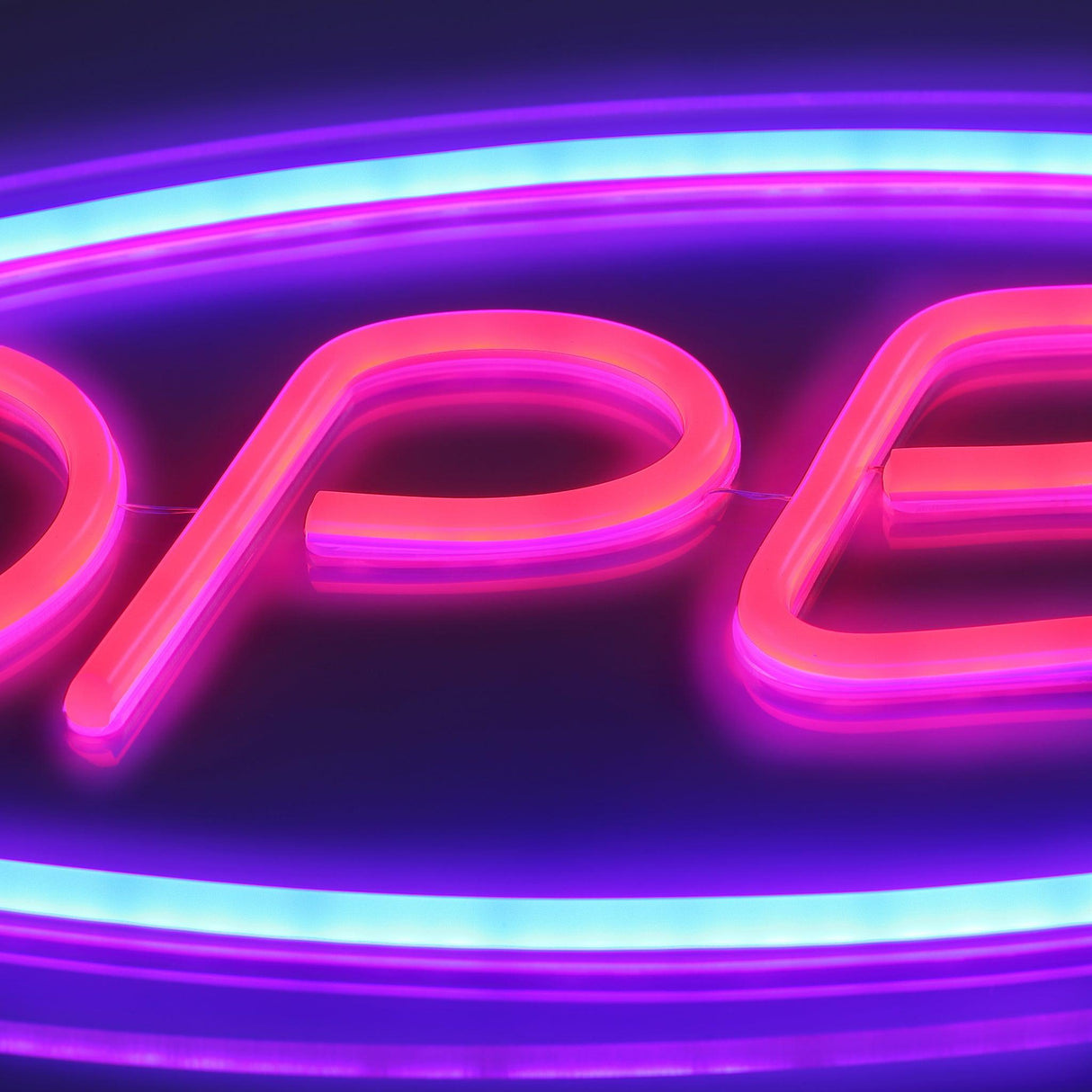 Open Neon Vägglampa Blå/Röd-Lampconcept.se
