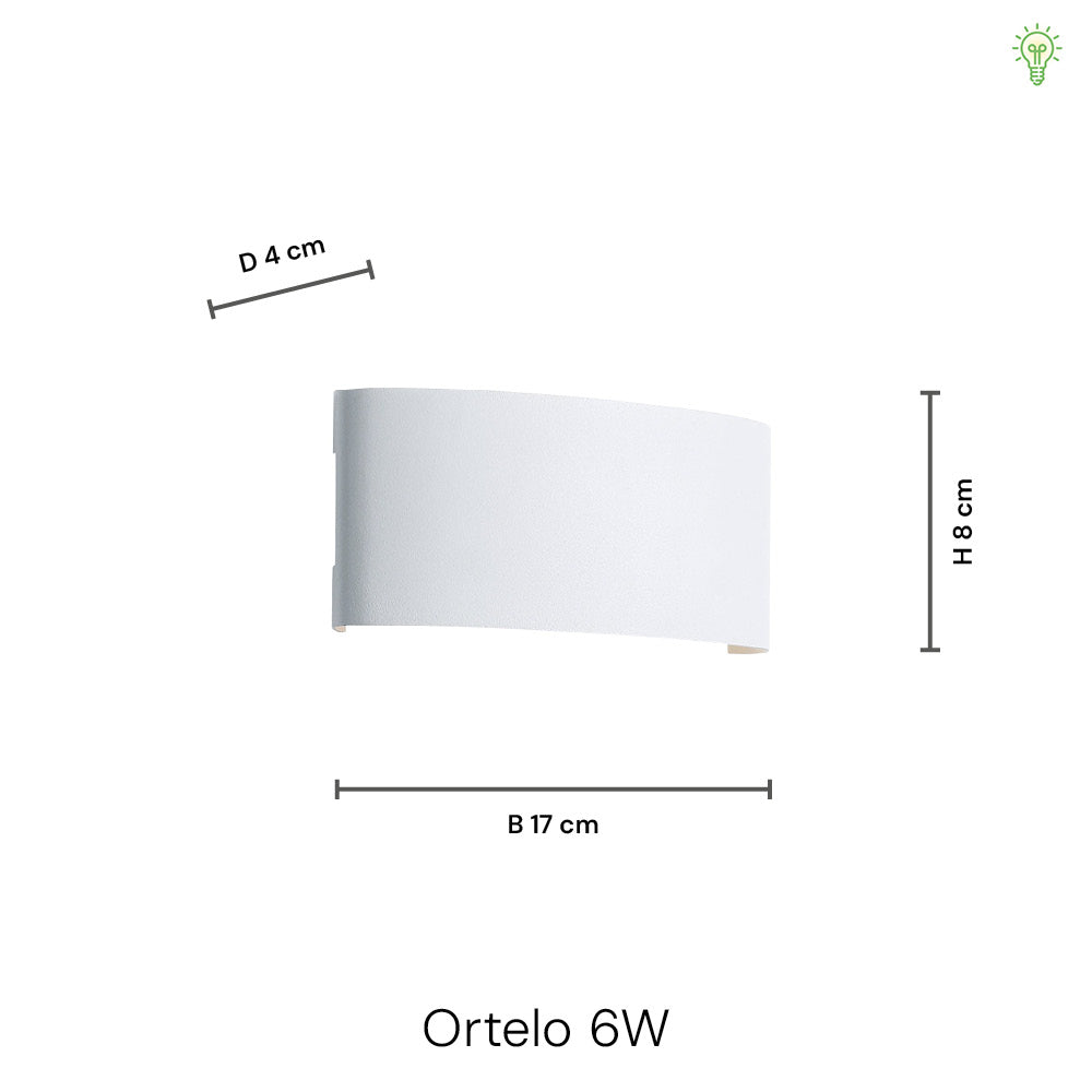 Ortelo 6W 17cm Vegglampe