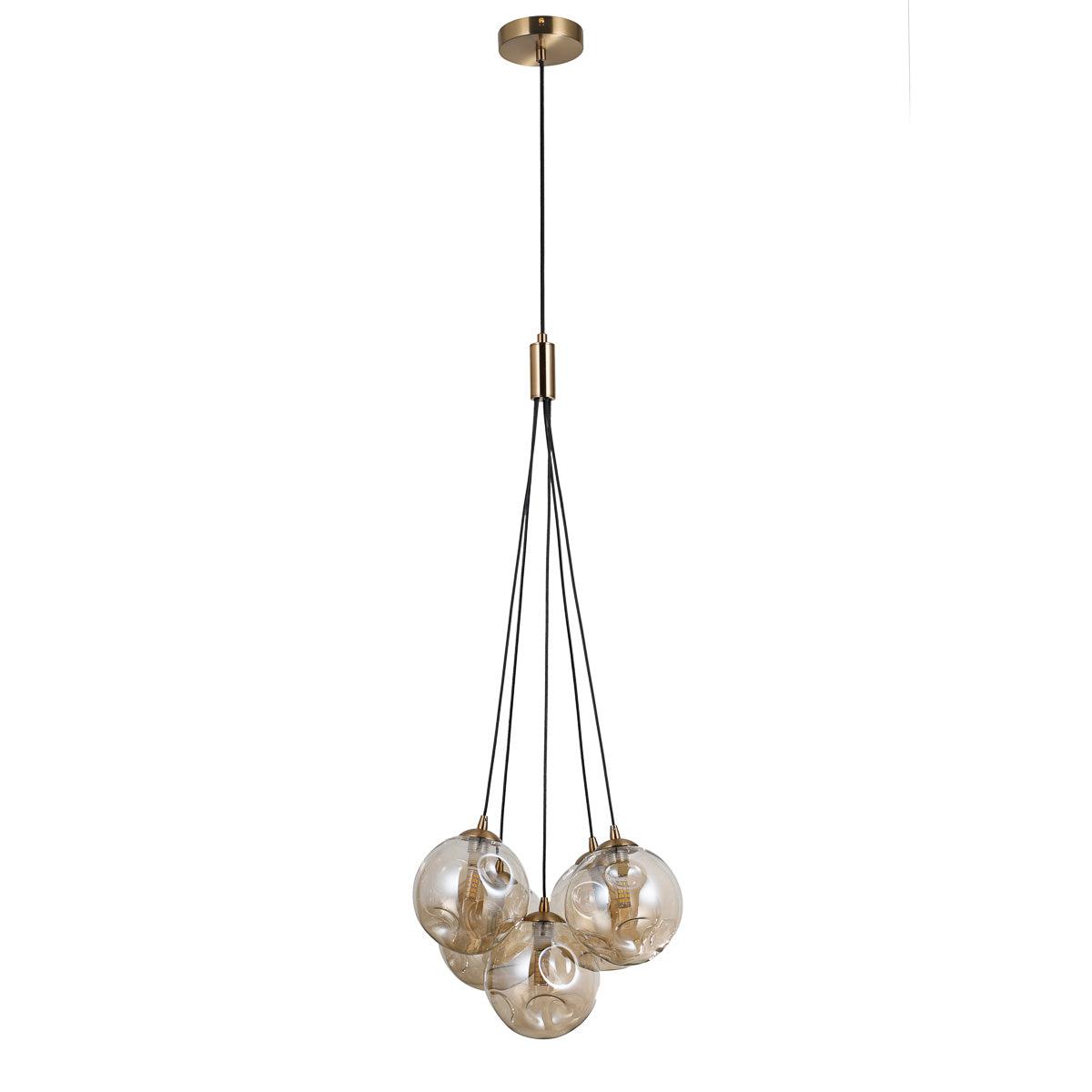 Perlos 3 Cluster Taklampa Mässing/Amber-Lampconcept.se