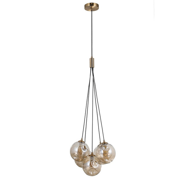Perlos 3 Cluster Taklampa Mässing/Amber-Lampconcept.se