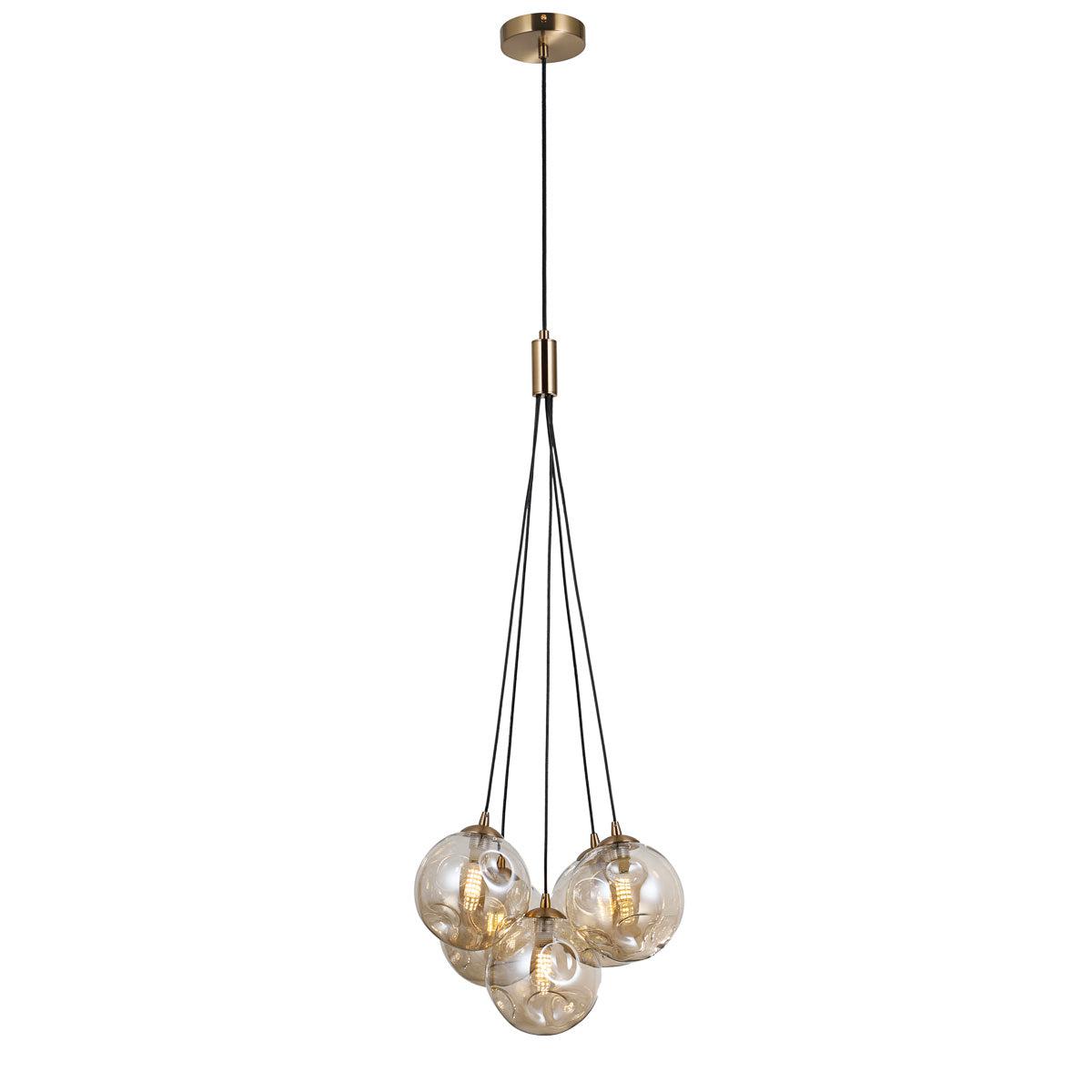 Perlos 3 Cluster Taklampa Mässing/Amber-Lampconcept.se