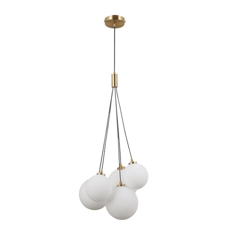 Perlos 5 Cluster Taklampa Mässing/Opal-Lampconcept.se