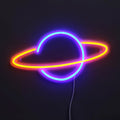 Saturn Neonskilt Blå/Oransje