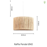 Raffia Taklampe Ø40