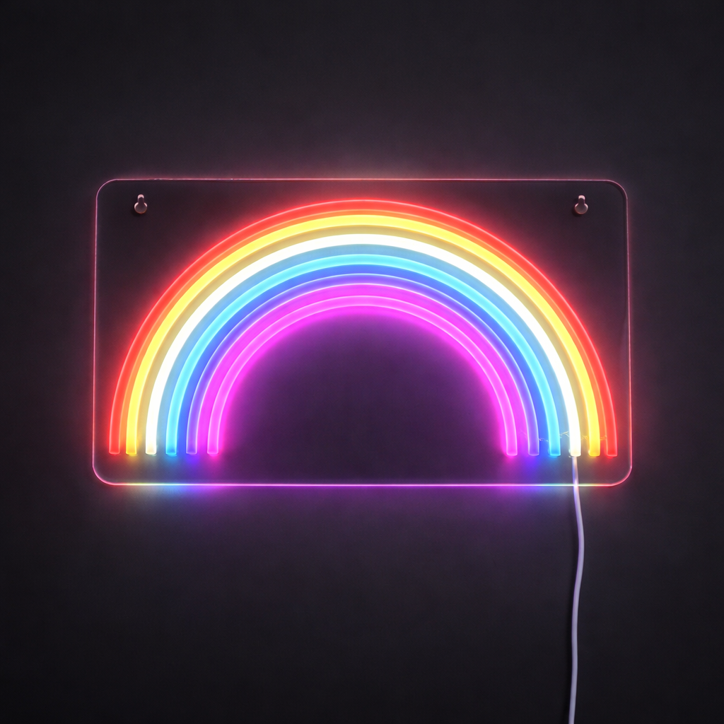 Rainbow Neon Vegglampe
